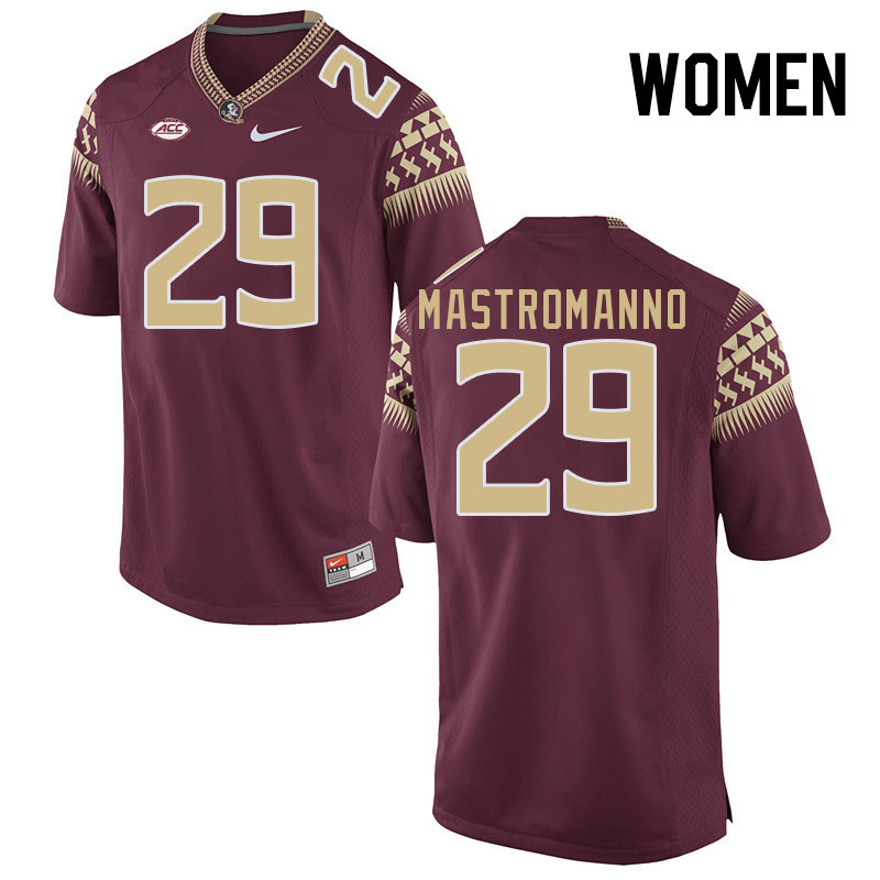 Women #29 Alex Mastromanno Florida State Seminoles College Football Jerseys Stitched-Garnet